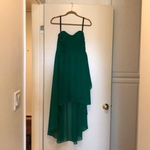 Emerald green high to low dress